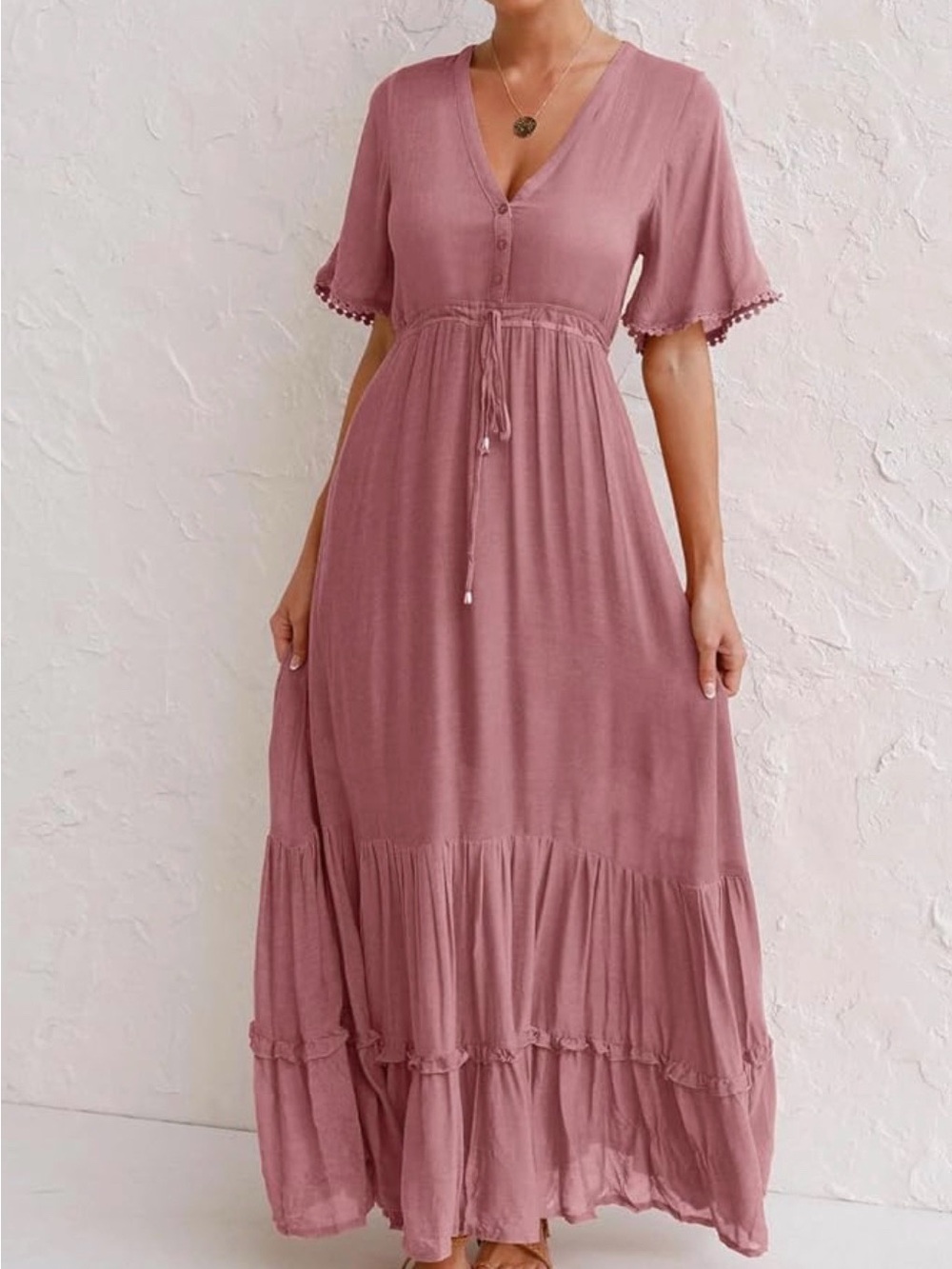 🐚NWOT🐚 R.Vivimos Women's Short Sleeve Boho Midi Dress